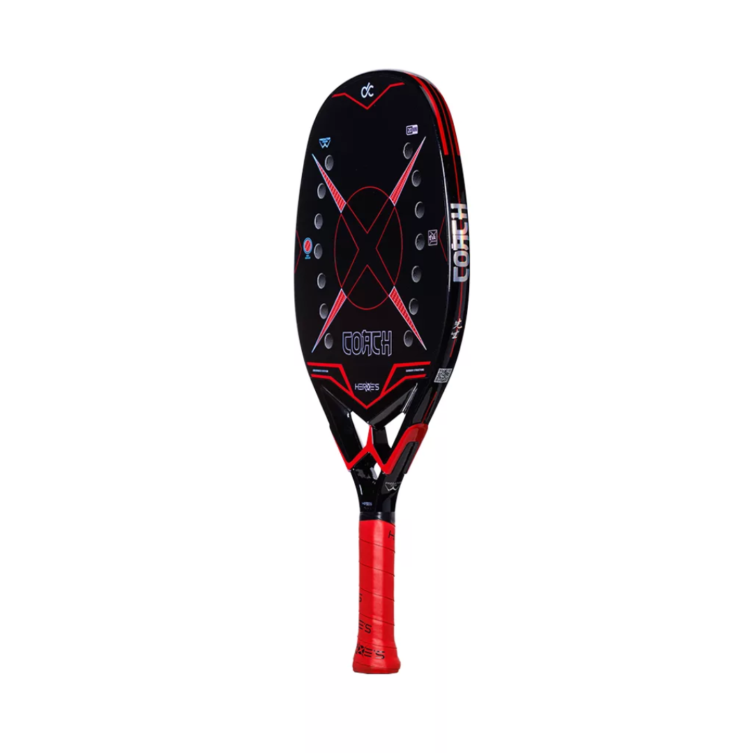 frente raquete de beach tennis heroes coach